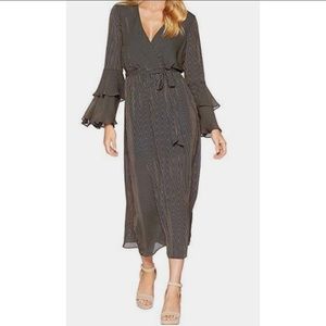 Navy Blue Gold Striped Maxi